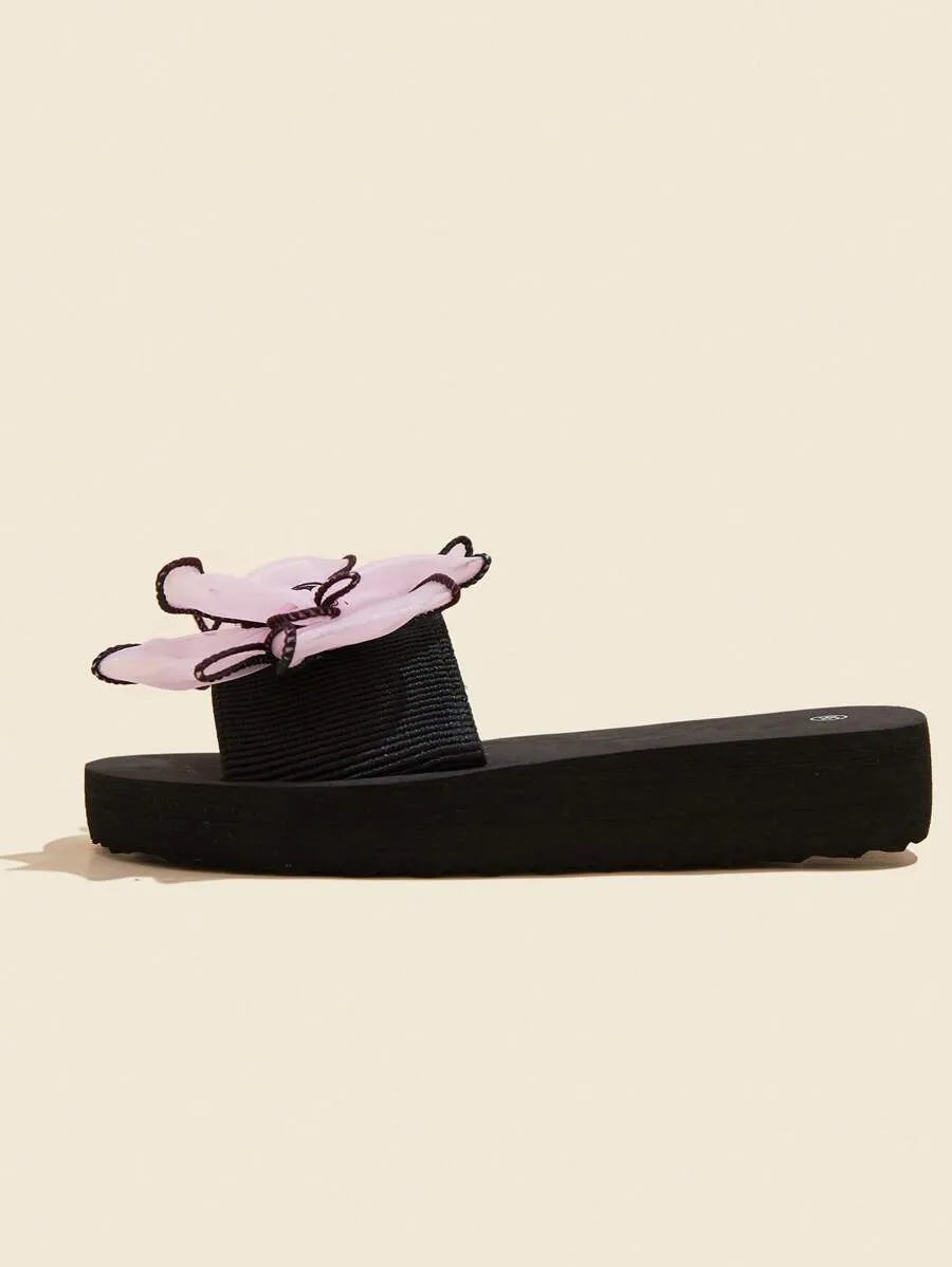 Women's Minimalist Platform Slippers, Lightweight Open Toe Non Slip Slides Shoes, Indoor & Outdoor Slippers
