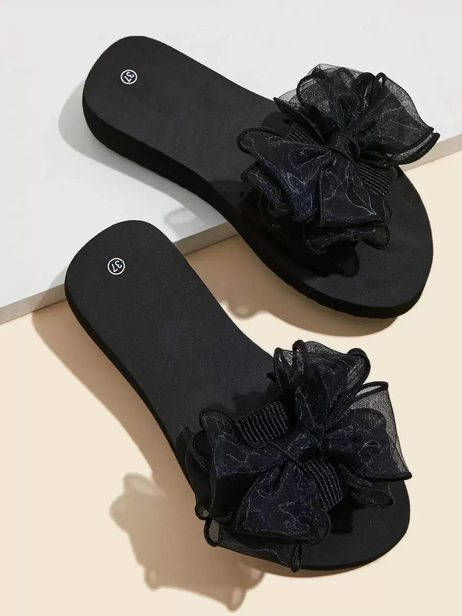 Women's Minimalist Platform Slippers, Lightweight Open Toe Non Slip Slides Shoes, Indoor & Outdoor Slippers