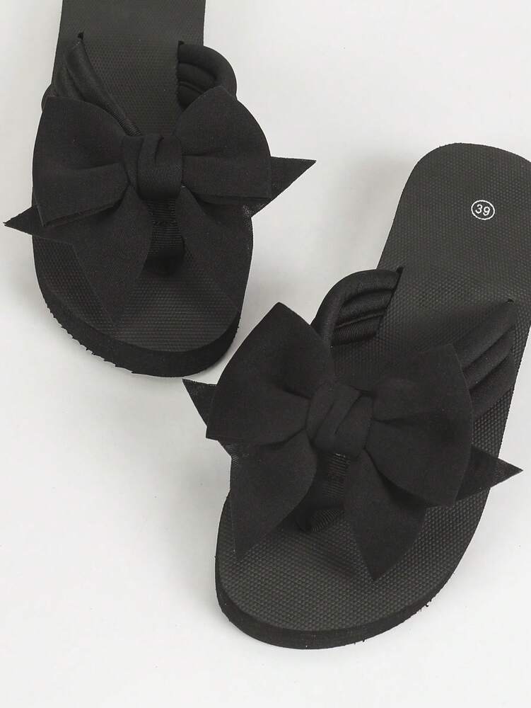 Women's Bow Flip Flops - Comfortable Non-Slip Summer Sandals for Beach, Resort & Daily Wear - Lightweight Outdoor Slippers with Thick Sole - Perfect Vacation Footwear & Casual Style