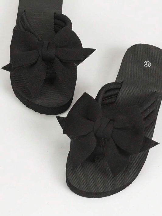 Women's Bow Flip Flops - Comfortable Non-Slip Summer Sandals for Beach, Resort & Daily Wear - Lightweight Outdoor Slippers with Thick Sole - Perfect Vacation Footwear & Casual Style