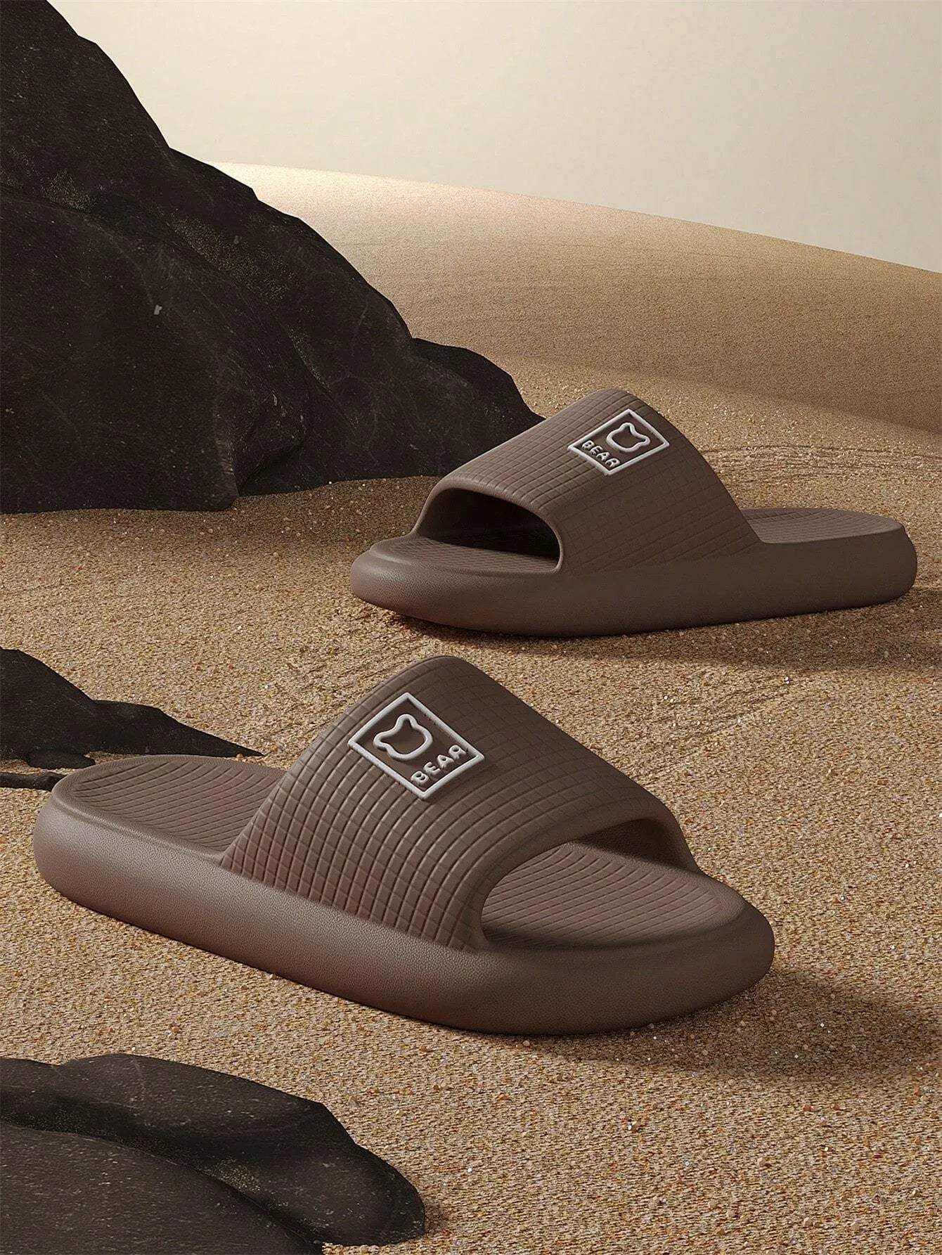 Plus Size 48-49 Men's Summer Outdoor/Indoor Slippers, Waterproof Slip-Resistant EVA Bath House Shower Sandals, Odor-Resistant, Unisex Large Size Home Flat Flip Flops