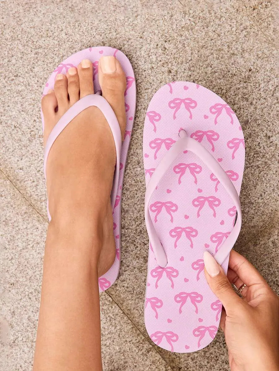 CUCCOO Star Print Flat Flip Flops, Suitable for Home, Beach, and Outdoor Wear