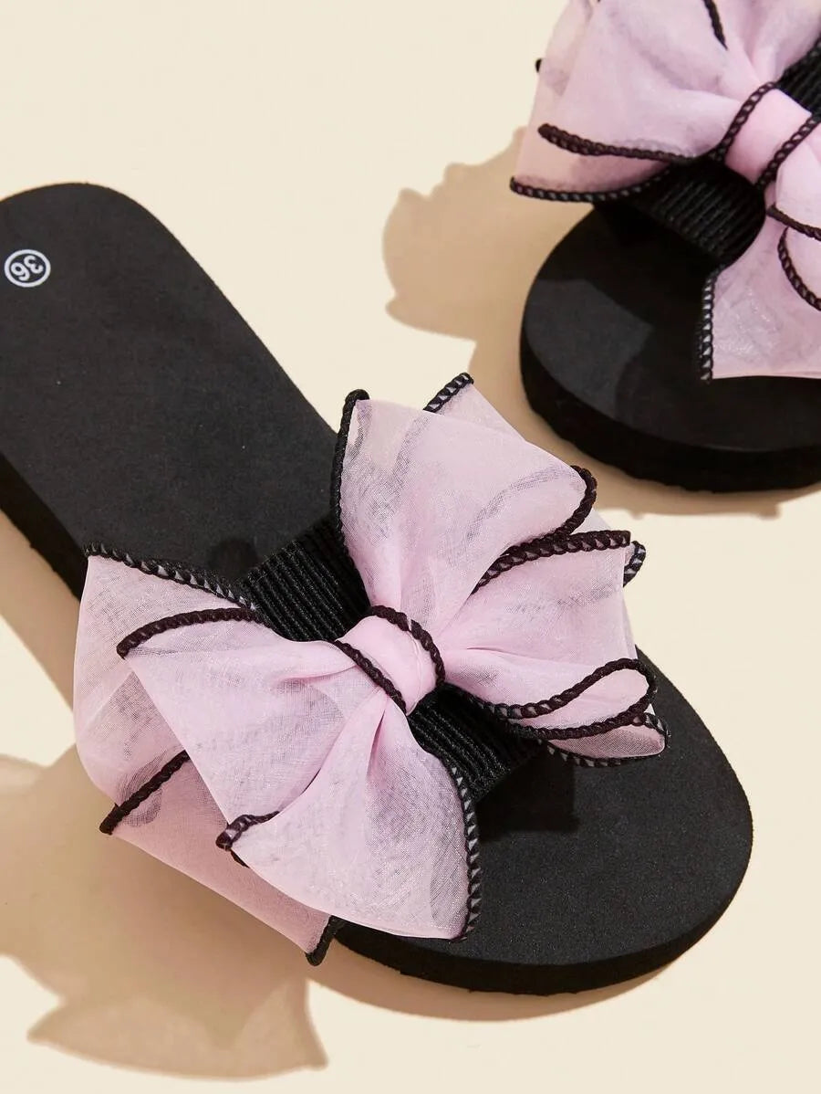 Women's Minimalist Platform Slippers, Lightweight Open Toe Non Slip Slides Shoes, Indoor & Outdoor Slippers
