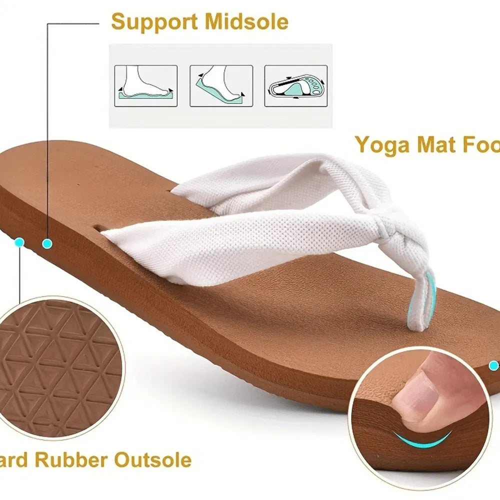Flip Flops for Women – Yoga Mat Comfortable Summer Beach Walking Thong Cushion Sandals