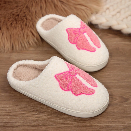 Women's Memory Foam Slippers With Elegant Bow, Cute And Fashionable House Shoes