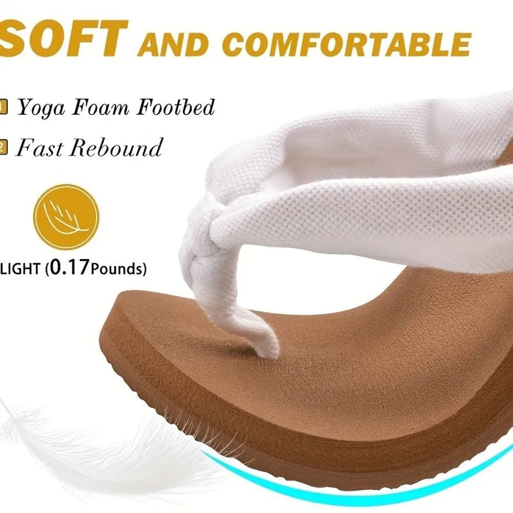 Flip Flops for Women – Yoga Mat Comfortable Summer Beach Walking Thong Cushion Sandals