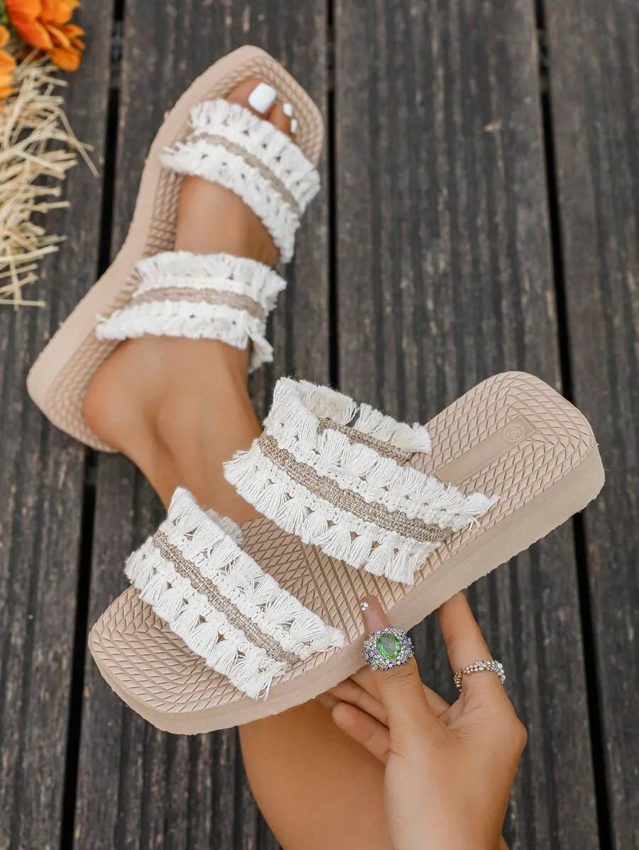 Fashion Elegant Minimalist Design, Retro Style, Classic One-Piece Outdoor Beach Anti-Slip Sandals, Spring/Summer