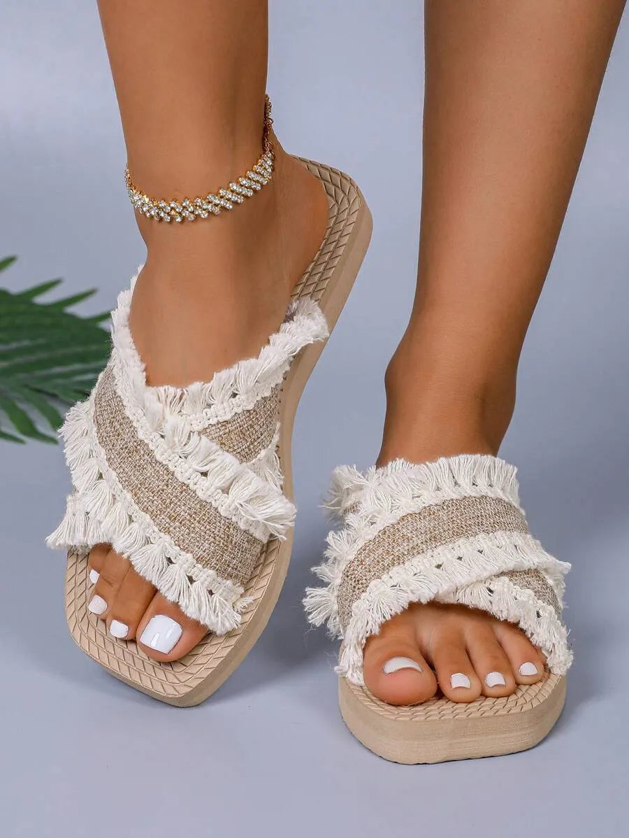Fashion Elegant Minimalist Design, Retro Style, Classic One-Piece Outdoor Beach Anti-Slip Sandals, Spring/Summer
