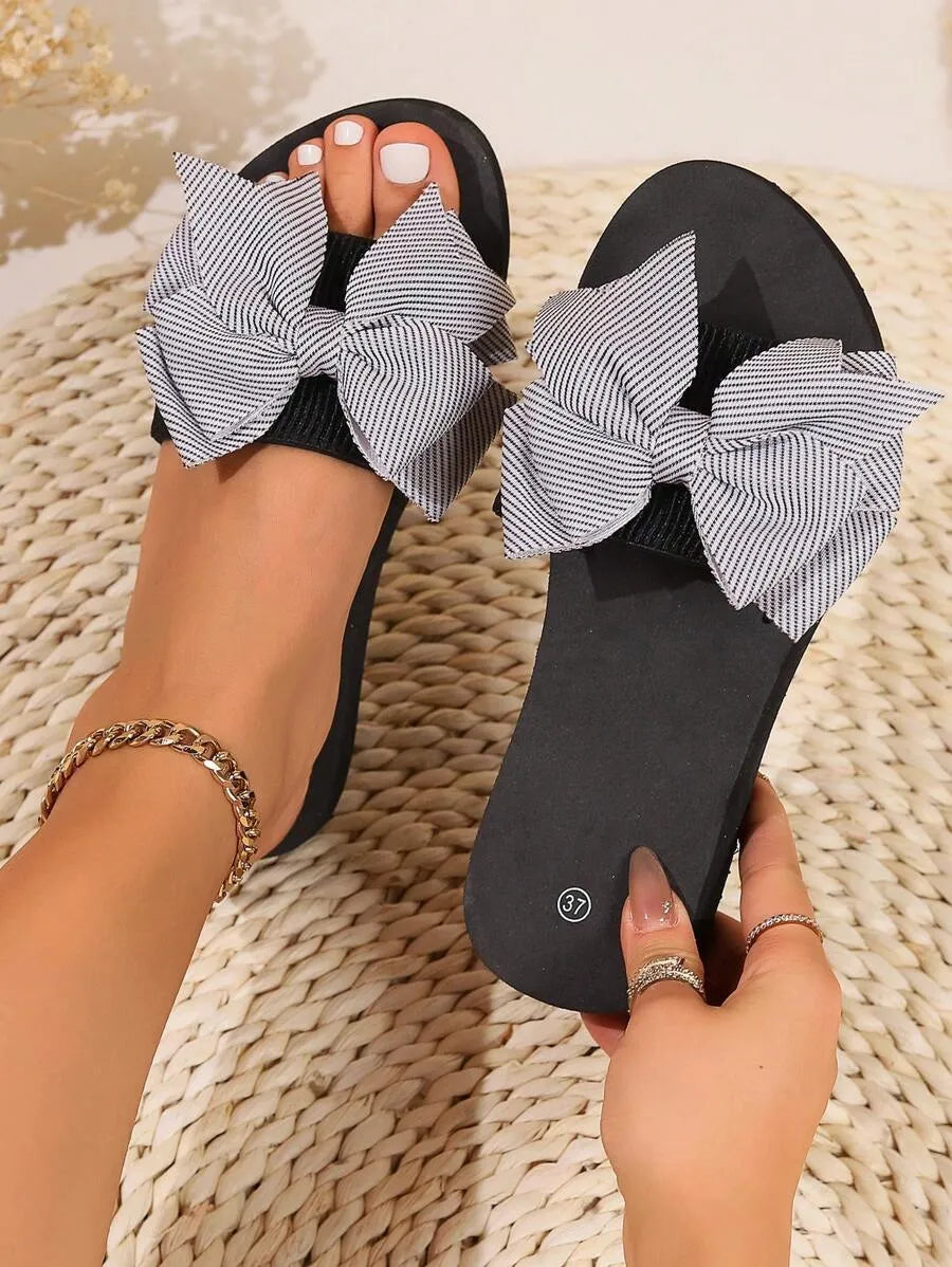 Women's Minimalist Platform Slippers, Lightweight Open Toe Non Slip Slides Shoes, Indoor & Outdoor Slippers