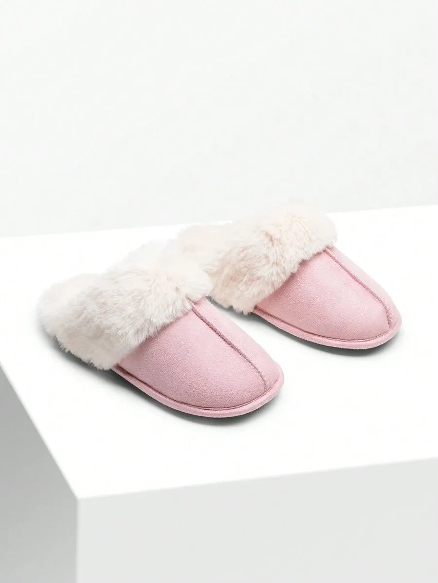 Women Furry Slippers Fluffy Soft Warm Slip On House Slippers Non-Slip Cozy Plush Indoor Outdoor Winter Fuzzy Lined Slippers