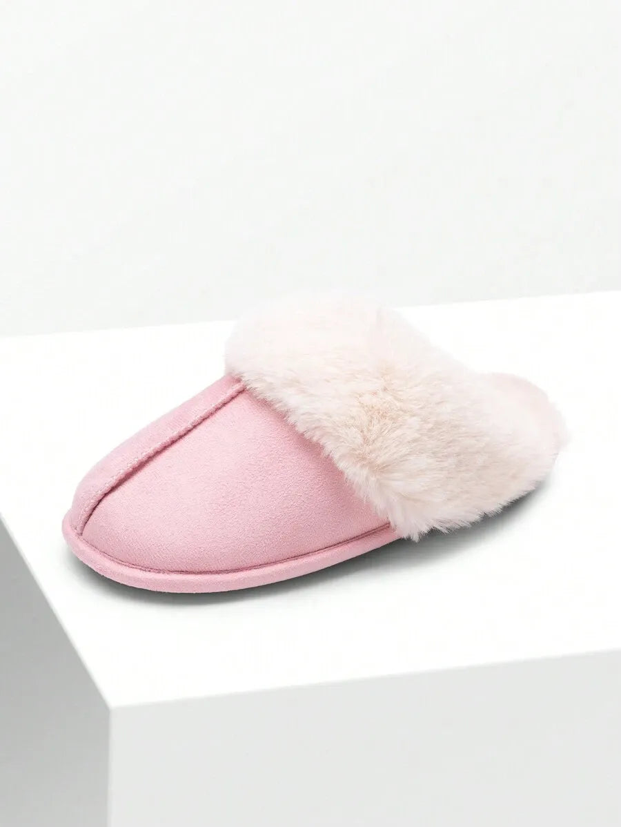 Women Furry Slippers Fluffy Soft Warm Slip On House Slippers Non-Slip Cozy Plush Indoor Outdoor Winter Fuzzy Lined Slippers