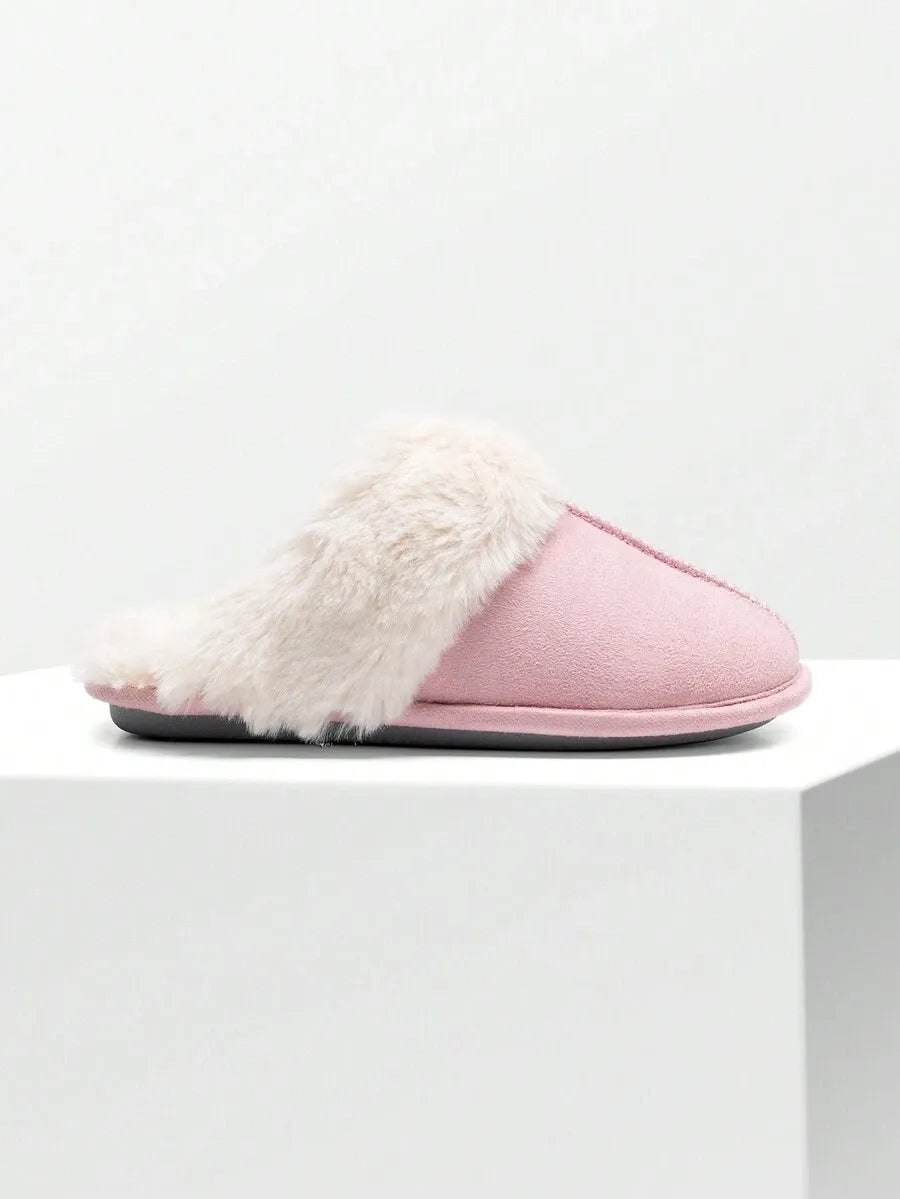 Women Furry Slippers Fluffy Soft Warm Slip On House Slippers Non-Slip Cozy Plush Indoor Outdoor Winter Fuzzy Lined Slippers