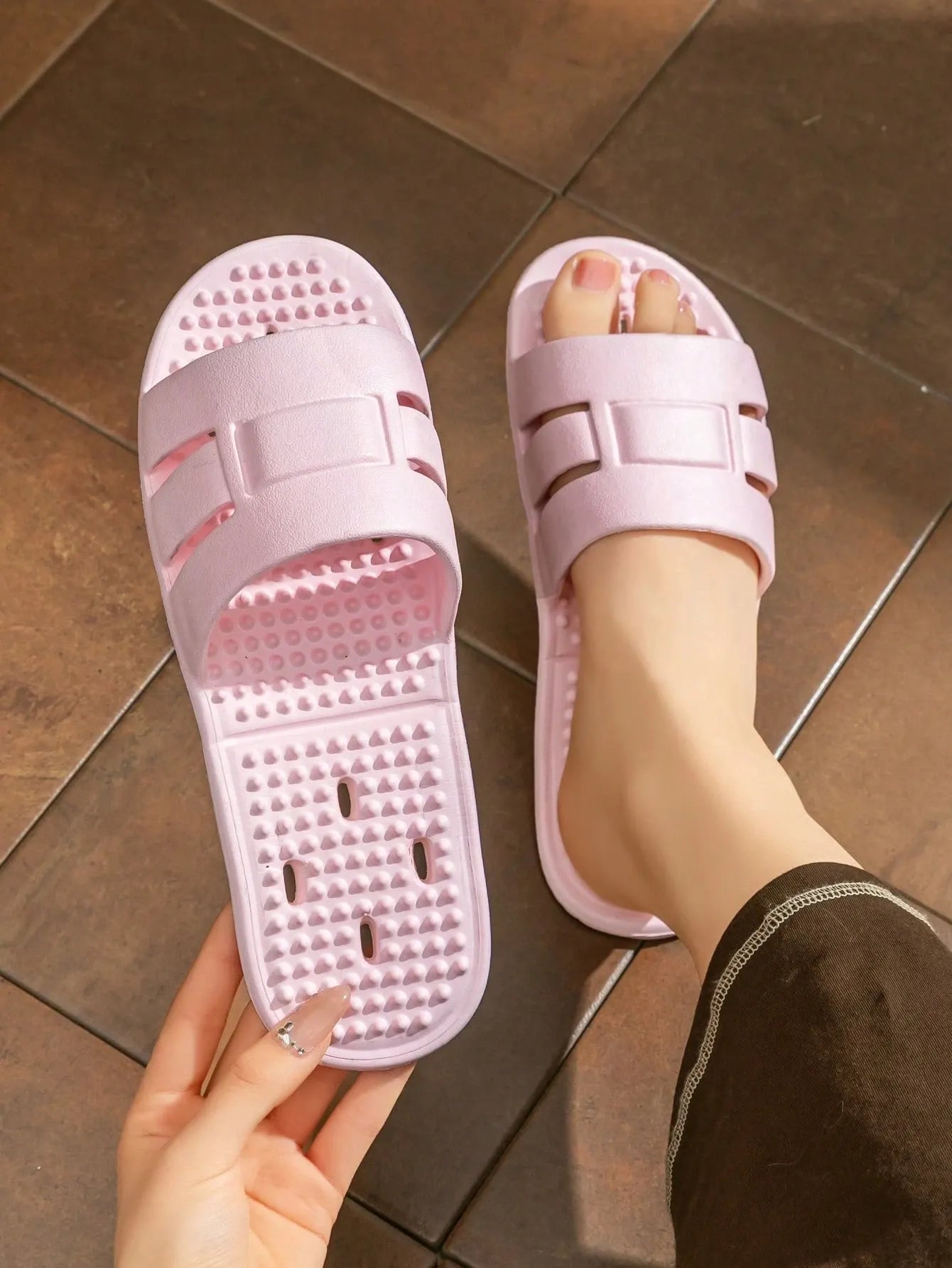 Women's Foldable Travel Slippers, Summer Indoor Home Bathing Swimming Non-Slip Quick Dry Slippers For Hotel & Outdoor Use