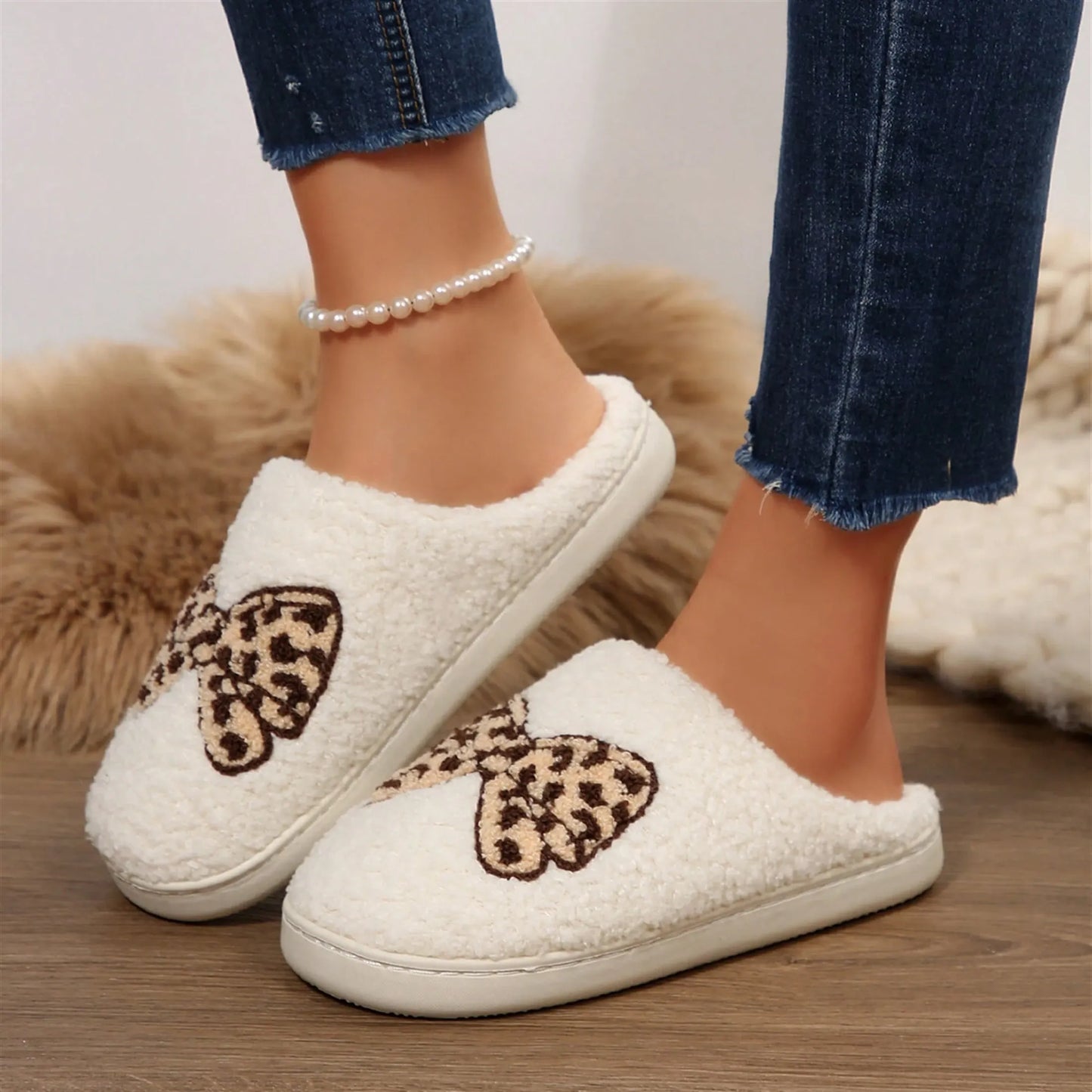 Women's Memory Foam Slippers With Elegant Bow, Cute And Fashionable House Shoes