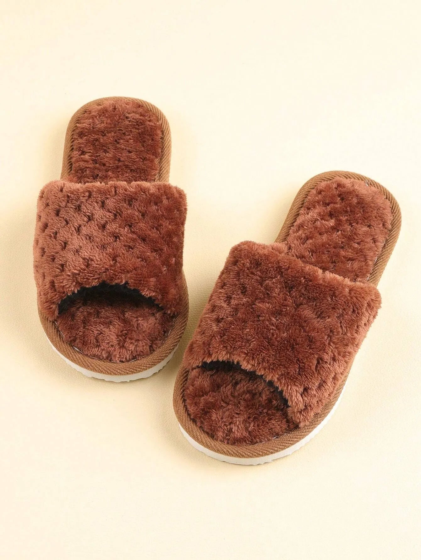 Women’s Soft Plush Slip-On Slippers, Comfortable & Warm Indoor Thermal Lined House Mules, Suitable For Spring, Autumn & Winter