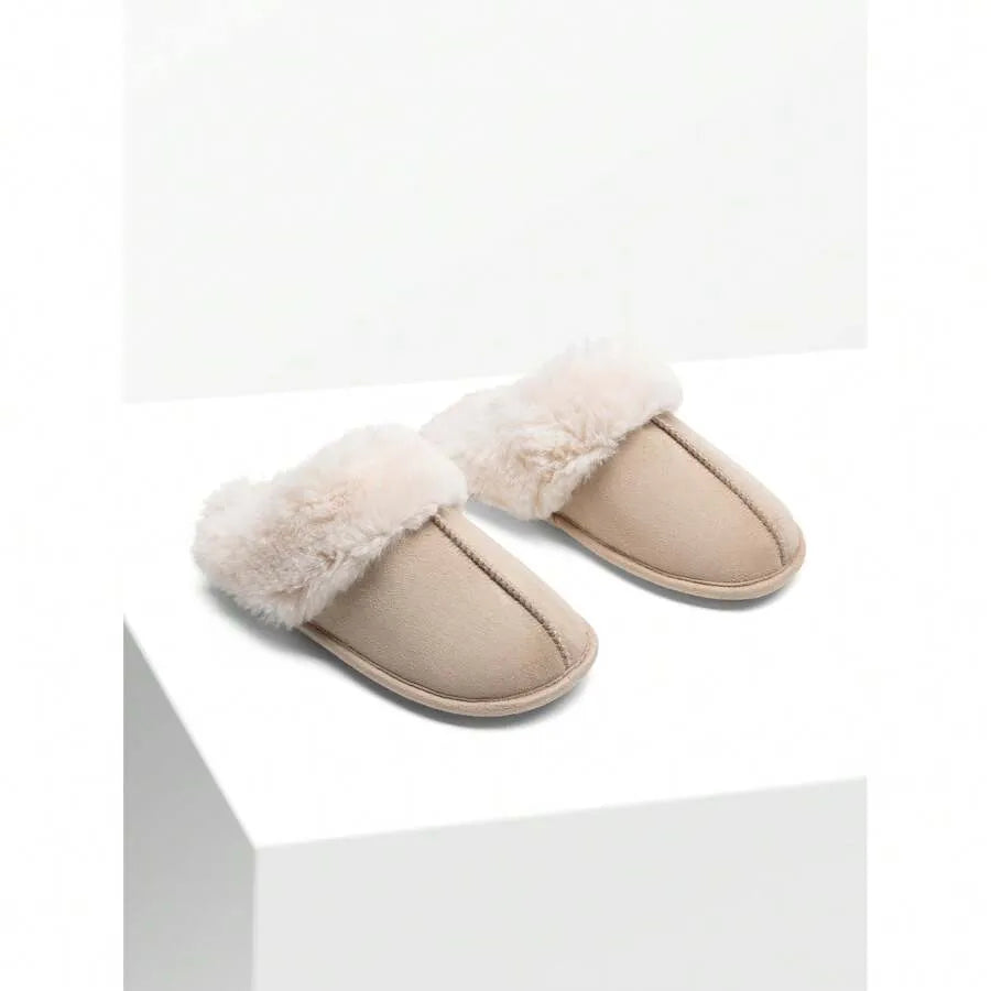 Women Furry Slippers Fluffy Soft Warm Slip On House Slippers Non-Slip Cozy Plush Indoor Outdoor Winter Fuzzy Lined Slippers