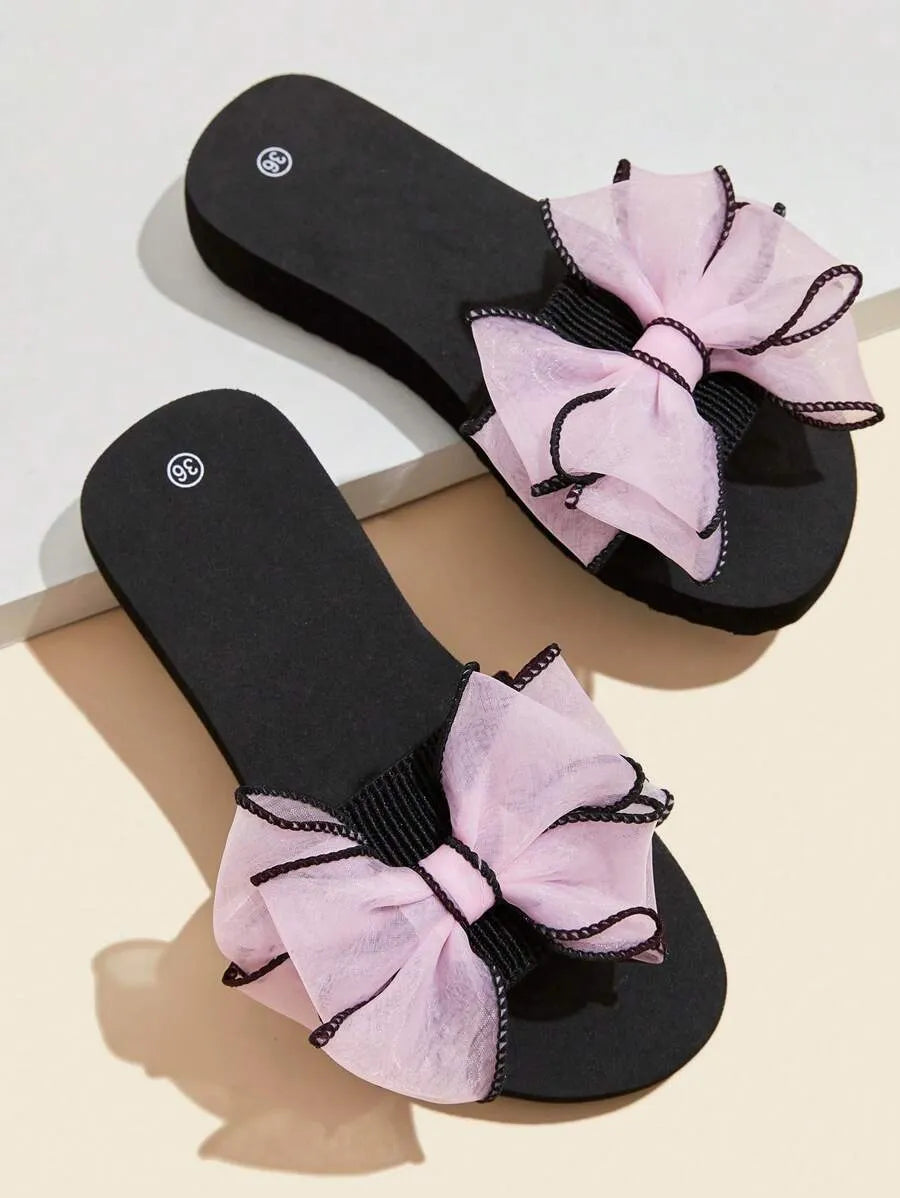 Women's Minimalist Platform Slippers, Lightweight Open Toe Non Slip Slides Shoes, Indoor & Outdoor Slippers