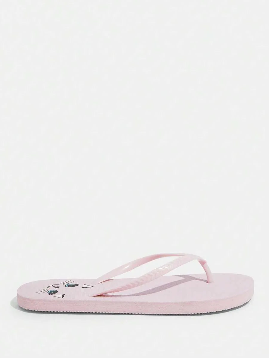 CUCCOO Star Print Flat Flip Flops, Suitable for Home, Beach, and Outdoor Wear