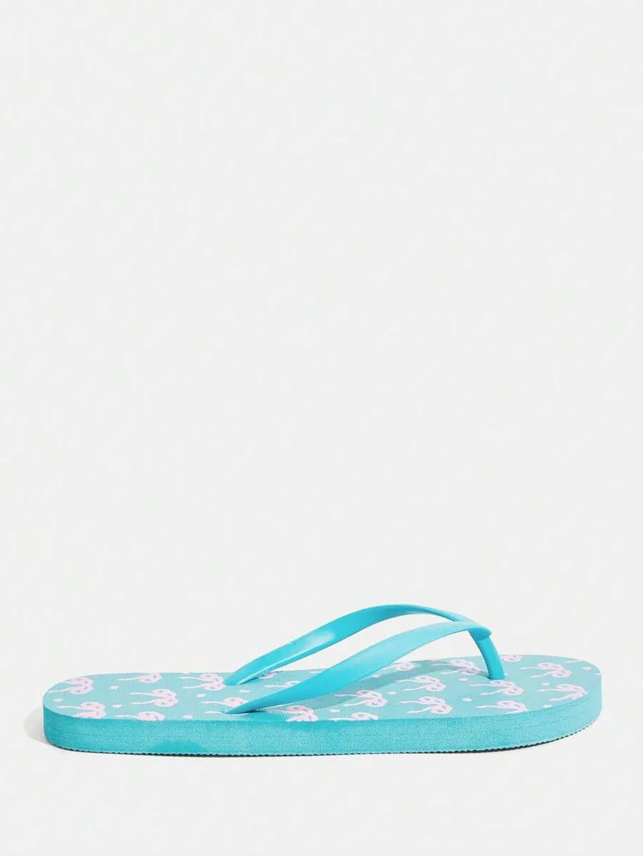 CUCCOO Star Print Flat Flip Flops, Suitable for Home, Beach, and Outdoor Wear
