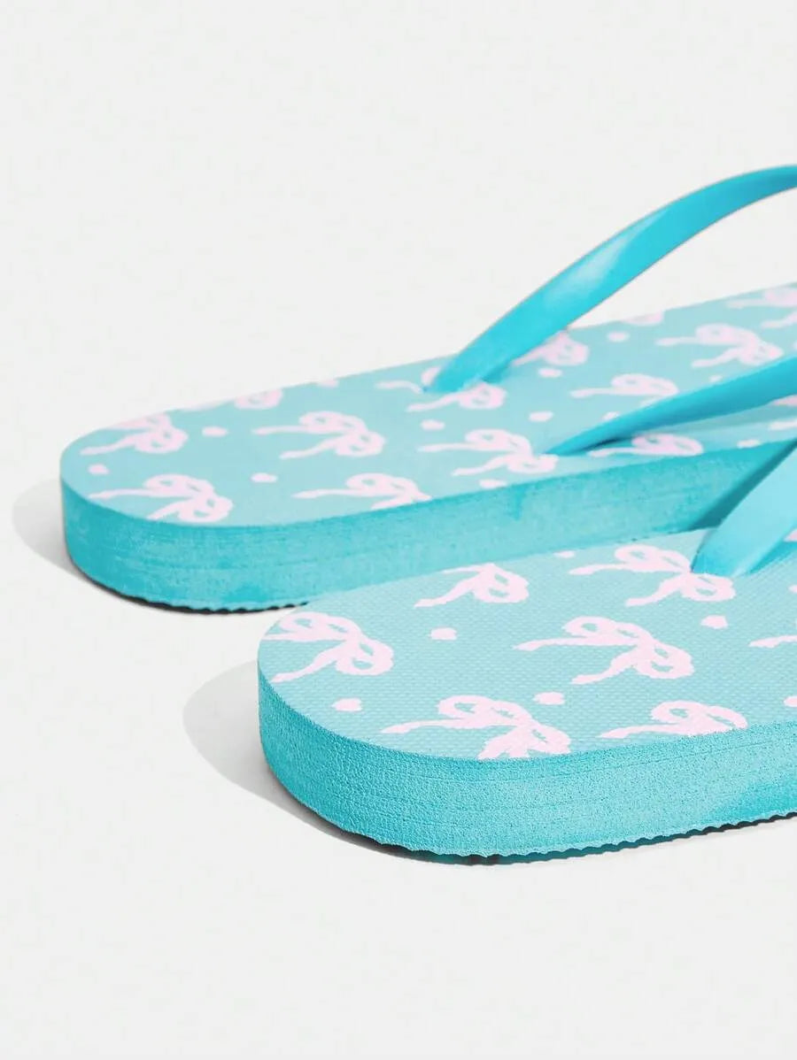 CUCCOO Star Print Flat Flip Flops, Suitable for Home, Beach, and Outdoor Wear