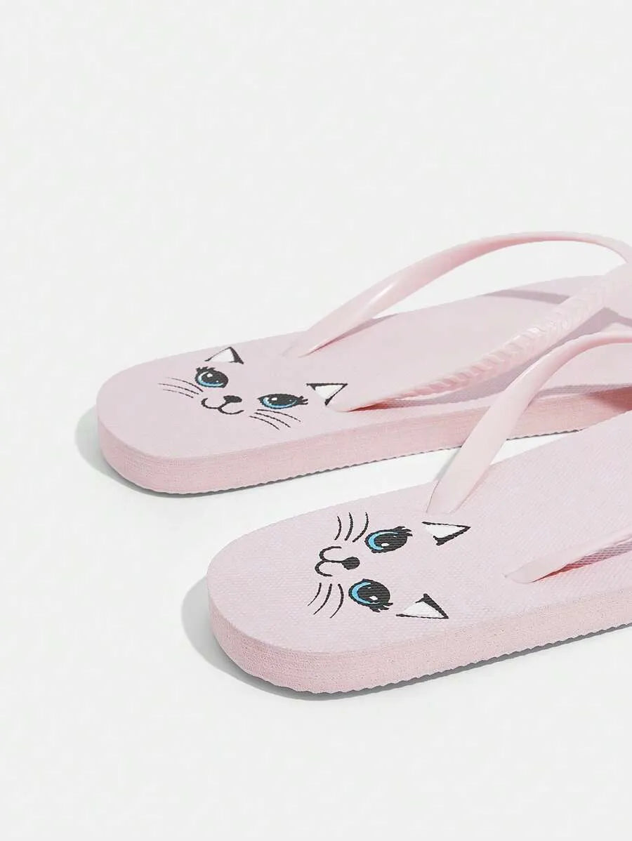 CUCCOO Star Print Flat Flip Flops, Suitable for Home, Beach, and Outdoor Wear