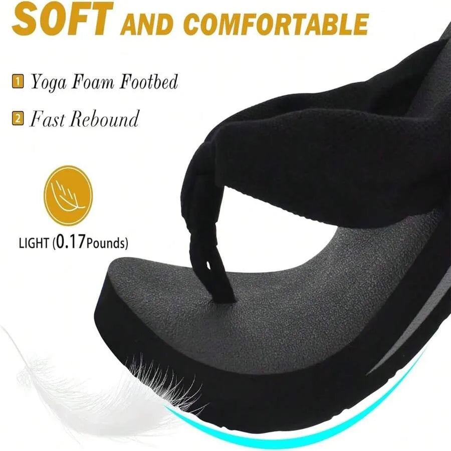 Flip Flops for Women – Yoga Mat Comfortable Summer Beach Walking Thong Cushion Sandals