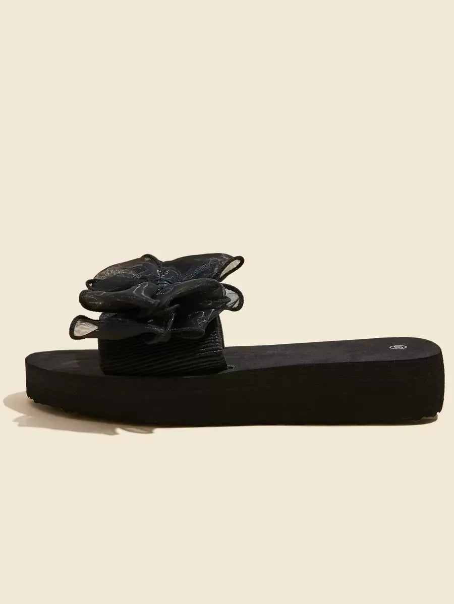 Women's Minimalist Platform Slippers, Lightweight Open Toe Non Slip Slides Shoes, Indoor & Outdoor Slippers