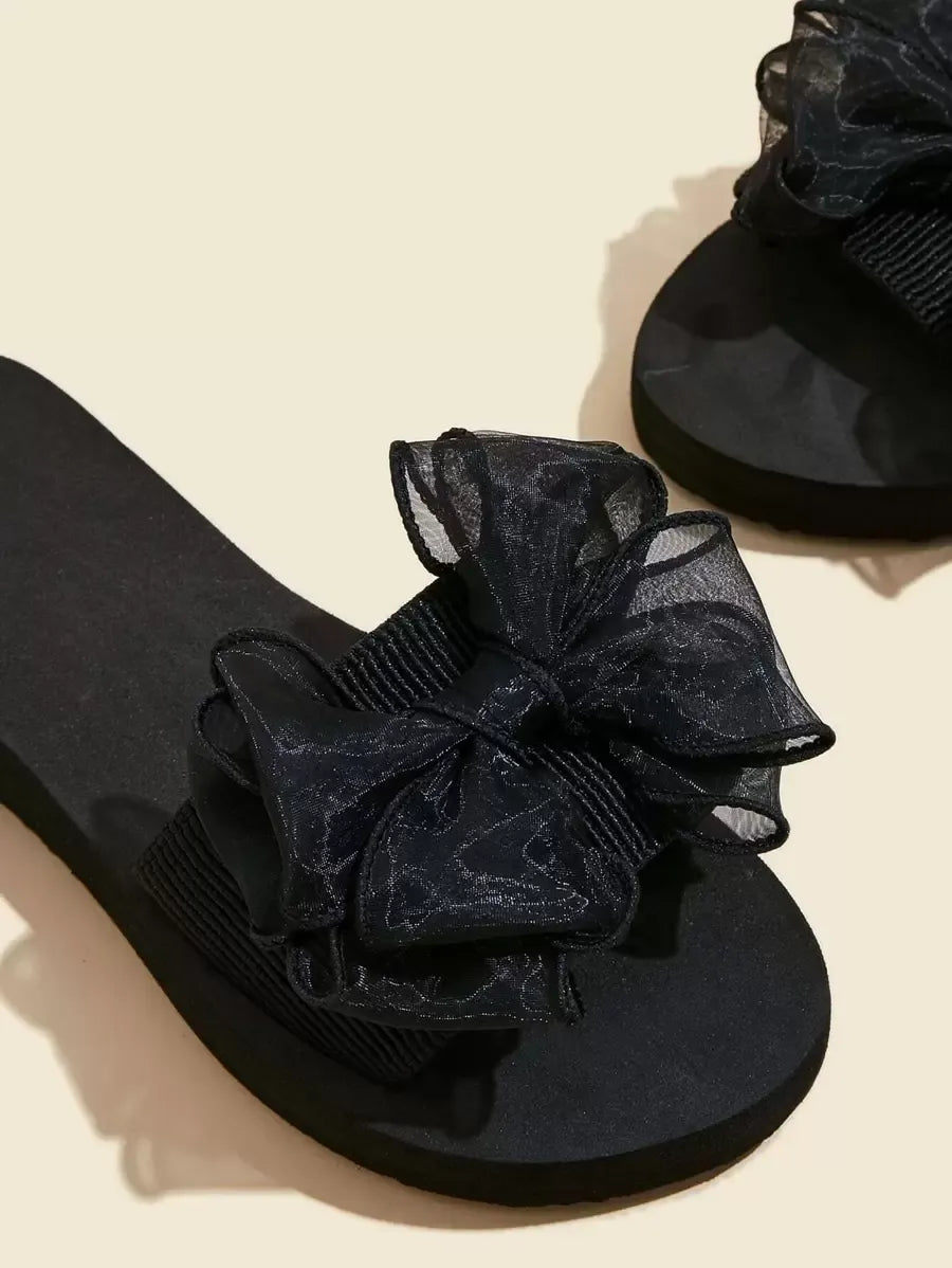 Women's Minimalist Platform Slippers, Lightweight Open Toe Non Slip Slides Shoes, Indoor & Outdoor Slippers